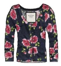 dames abercrombie fitch truien koningsblauw groen rood flower printing Shop Utrecht 5x4se540